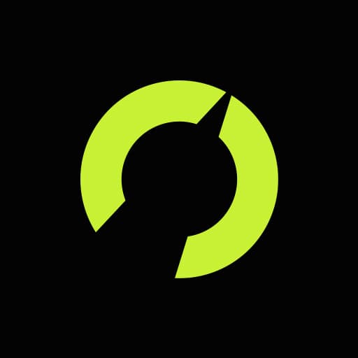 Lunova icon, lime on black